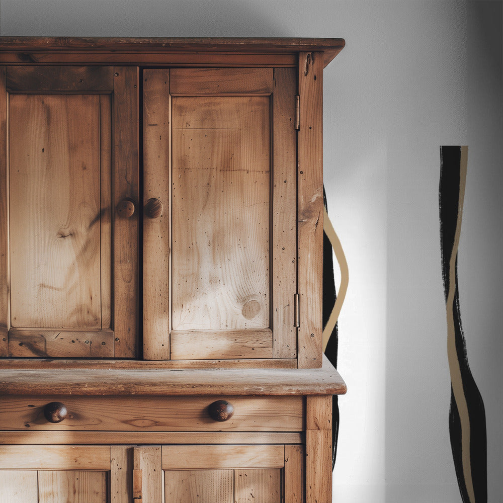 Black And Beige Wavy Lines On A White Background | Wallpaper