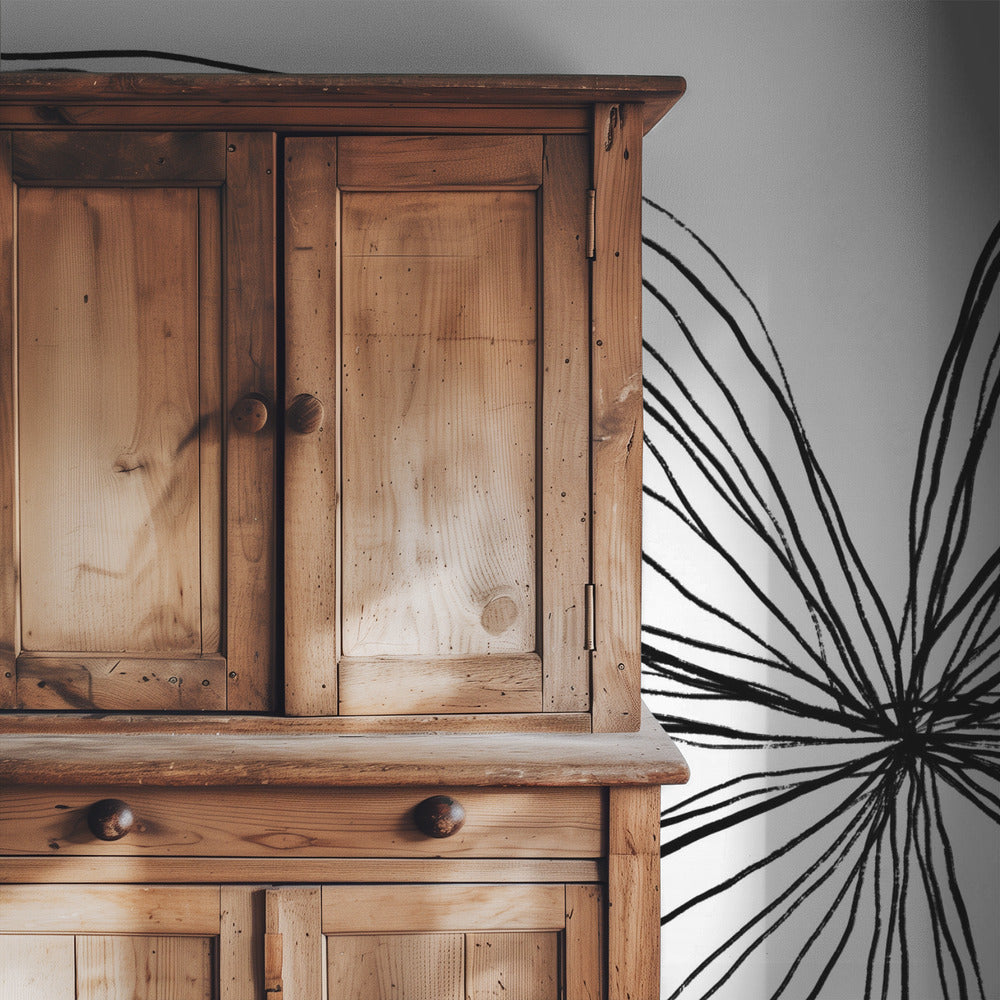 Minimalist Black and White Petals | Wallpaper