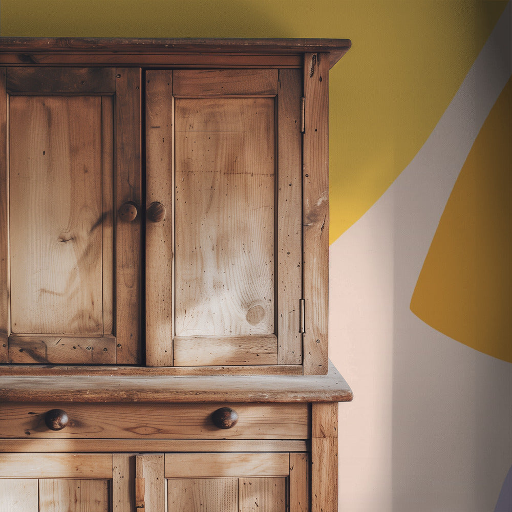 Soft Pastel Shapes in Yellow Orange and Purple | Wallpaper