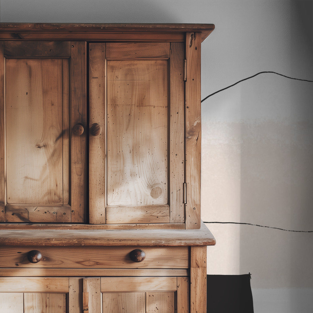 Beige Shape and Black Block | Wallpaper