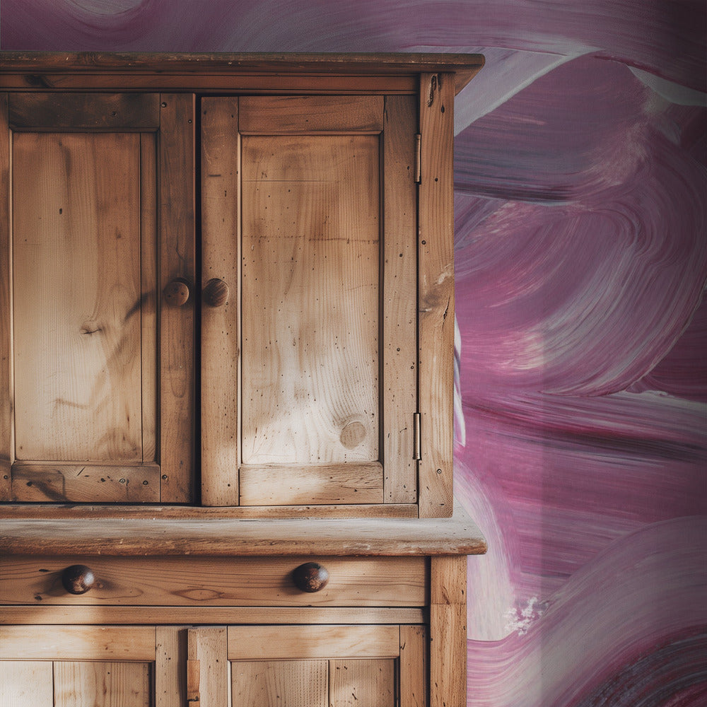 Expressive Pink and White Brushstrokes | Wallpaper