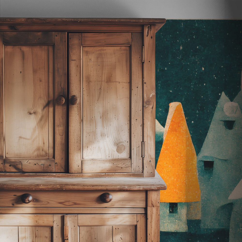 Winter Night Village | Wallpaper