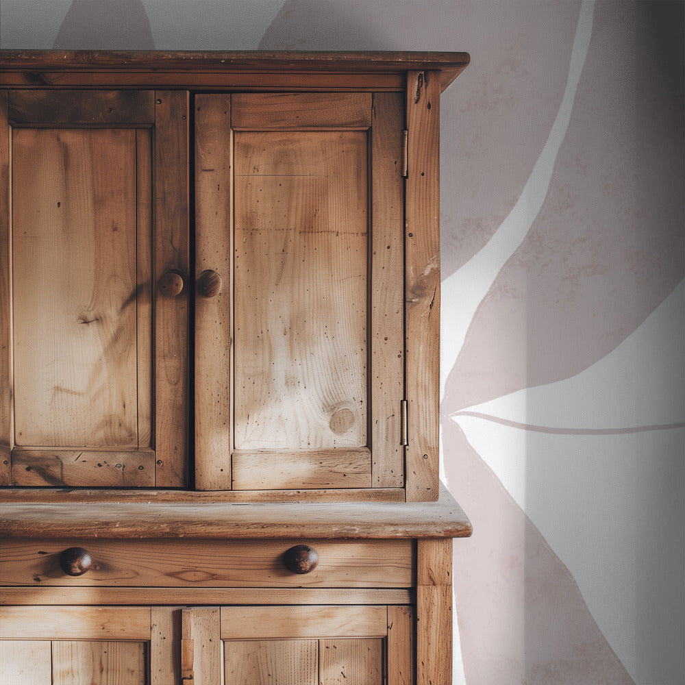 Leaf Patterns in Soft Beige Tones | Wallpaper