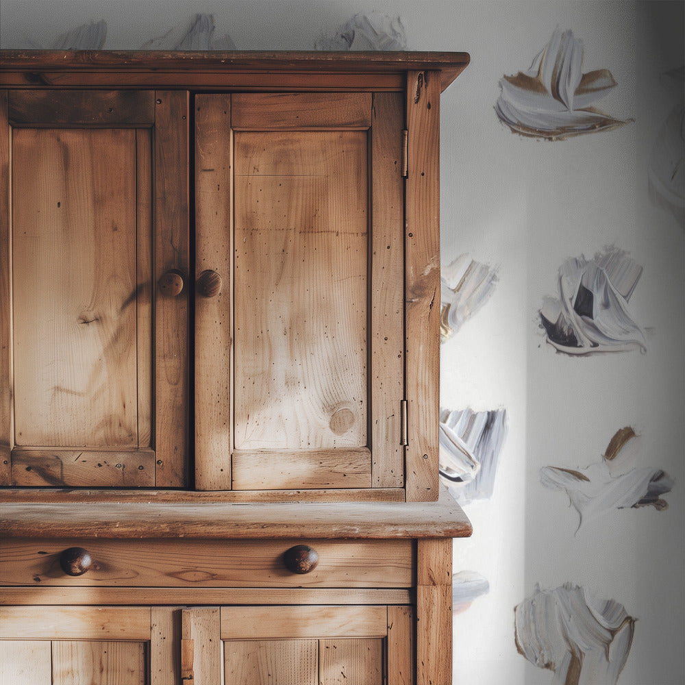 Dynamic Brushstrokes in Neutral Tones | Wallpaper