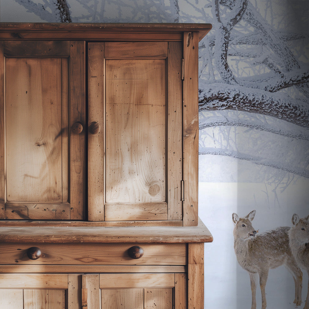 Deers' Walk in Snow | Wallpaper