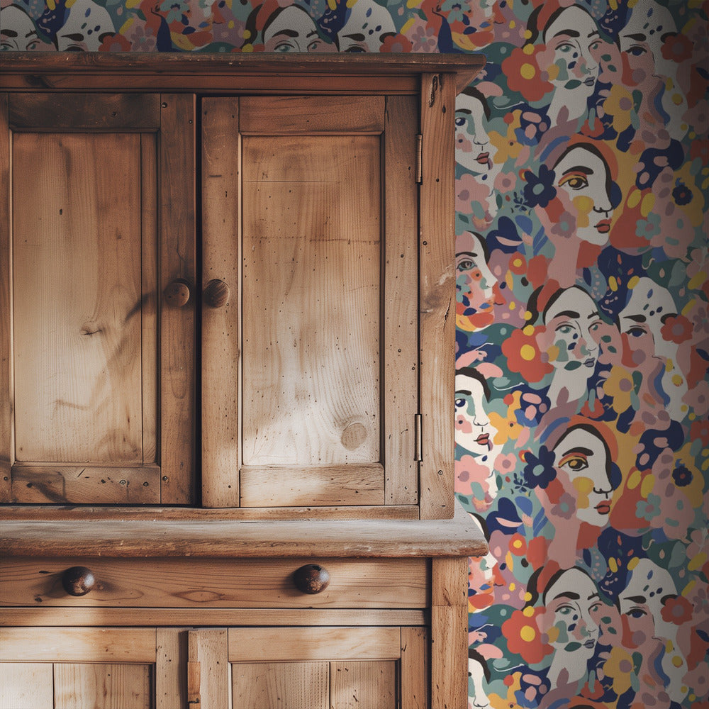 Floral Faces Harmony | Wallpaper