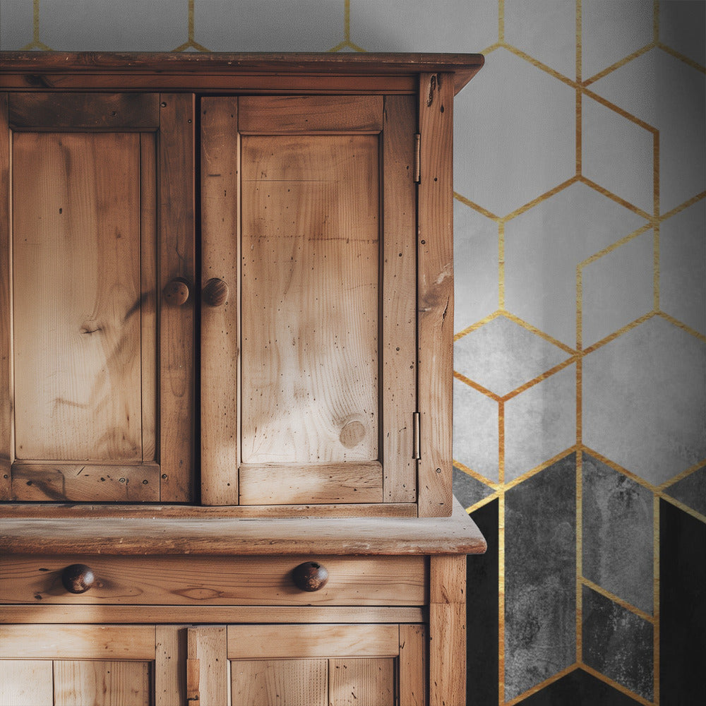 Charcoal Hexagons | Wallpaper