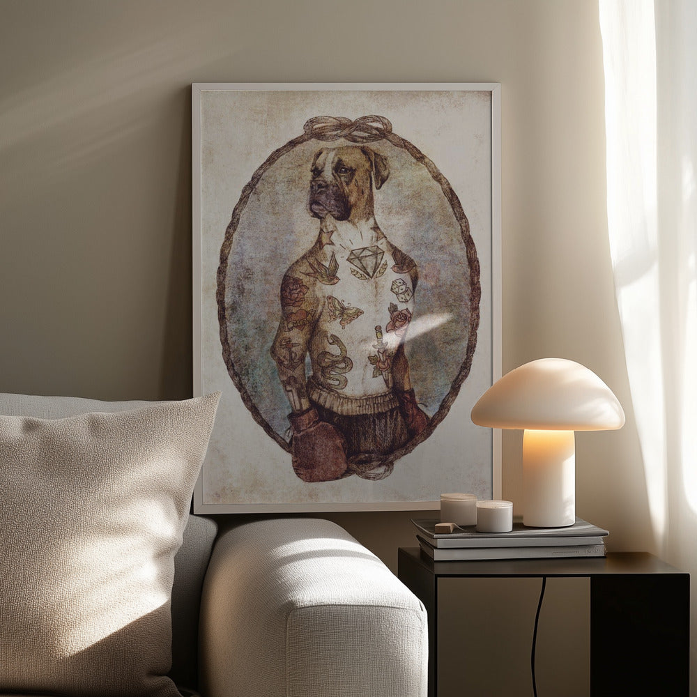 Tattooed Boxer Pup | Poster