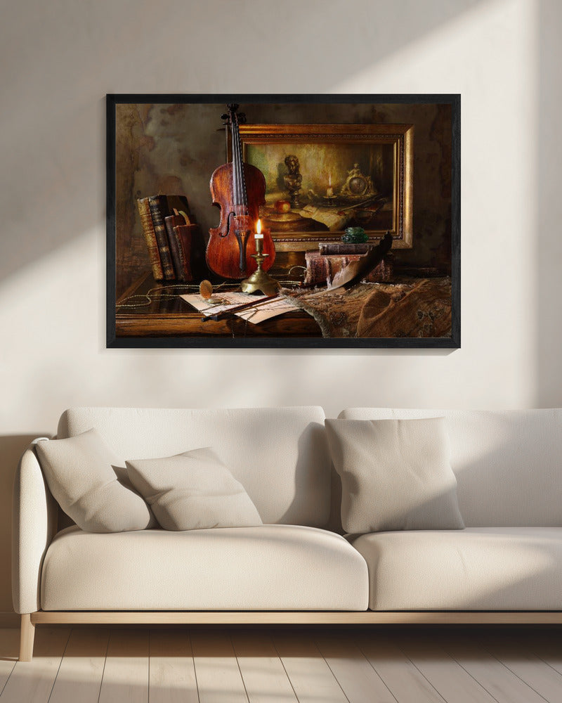 Still life with violin and painting | Canvas