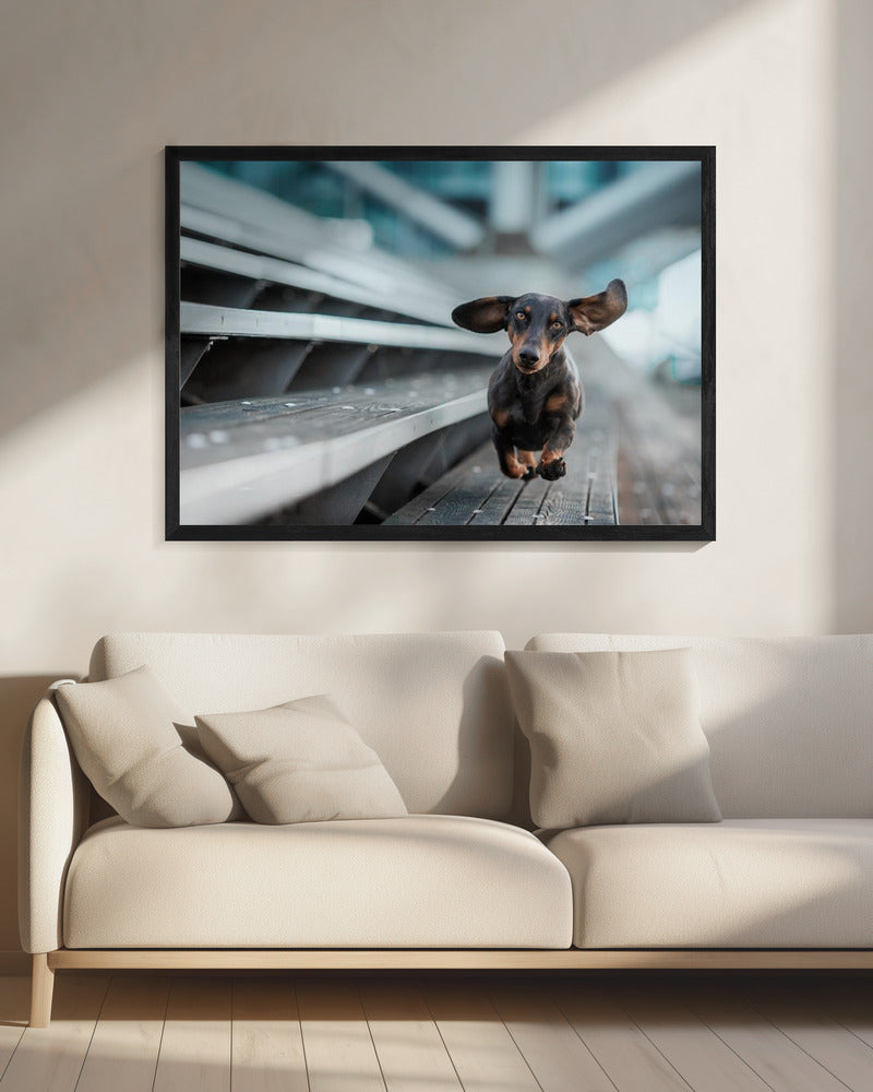 Ein kleiner Hund lÃ¤uft durch die Welt.... | Canvas