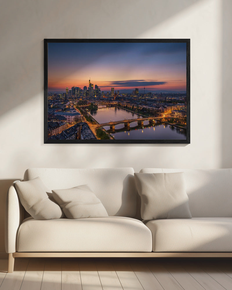 Frankfurt Skyline at sunset | Canvas