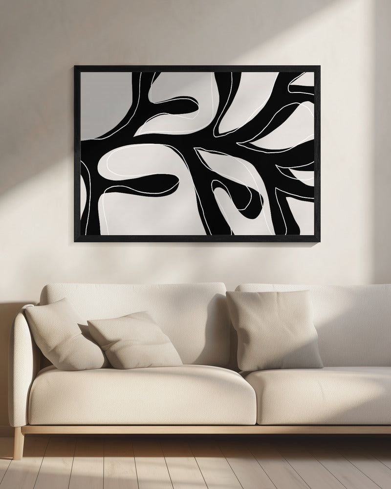 Abstract Twig Black and White | Canvas