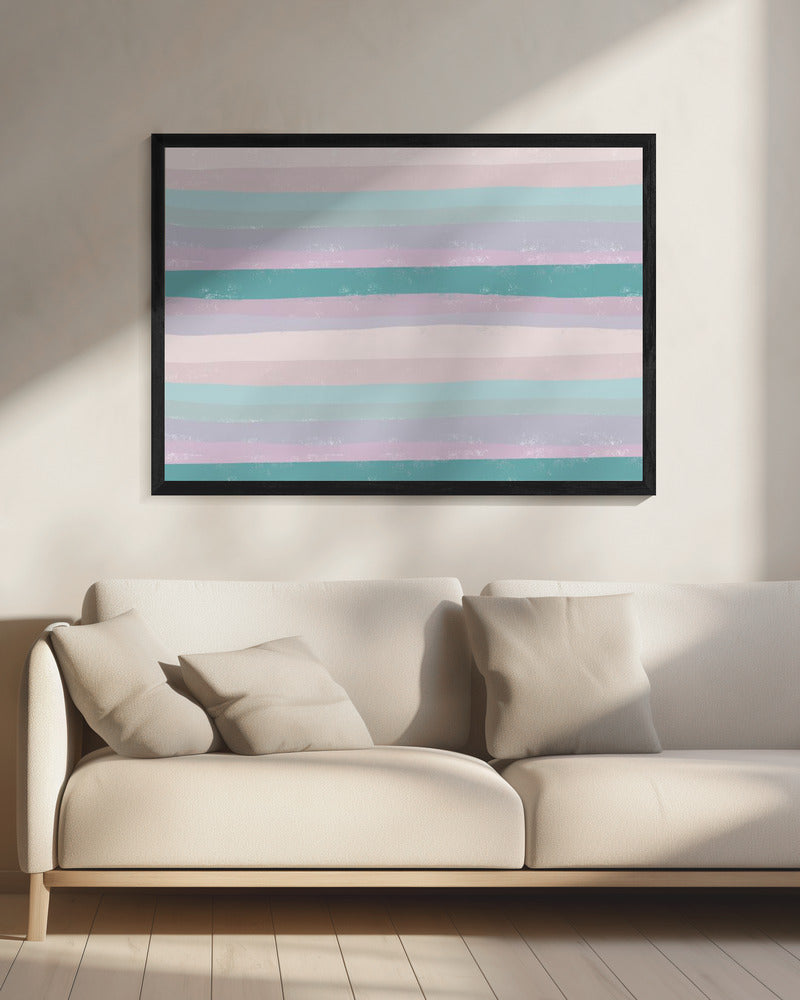 Horizontal Stripes In Soothing Tones | Canvas