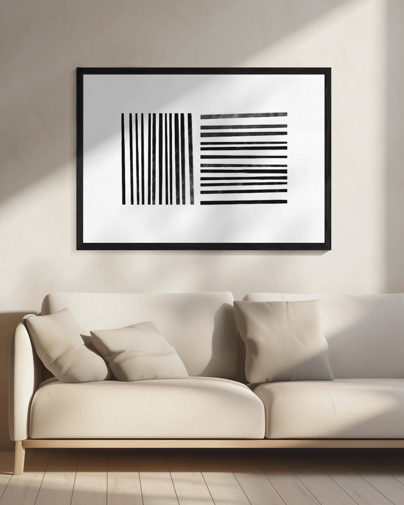 Parallel Black Lines | Canvas
