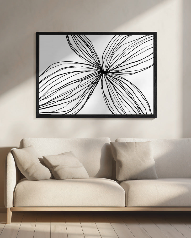 Elegant Black and White Petals | Canvas
