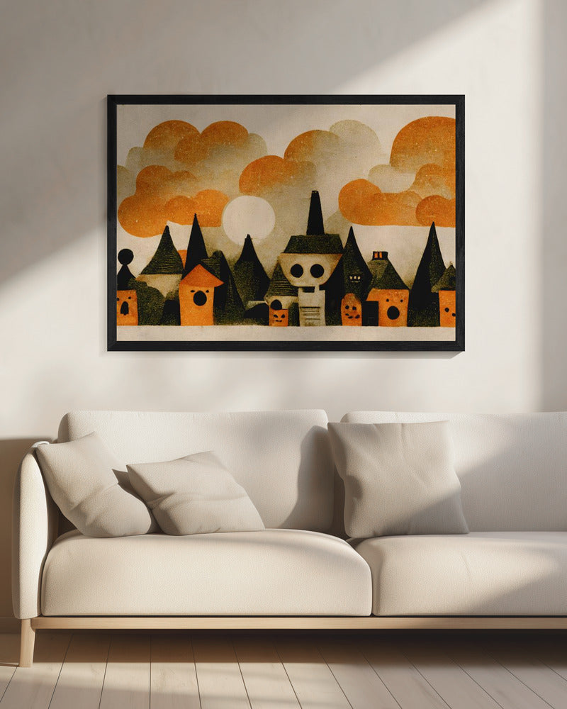 Spooky Village View | Canvas