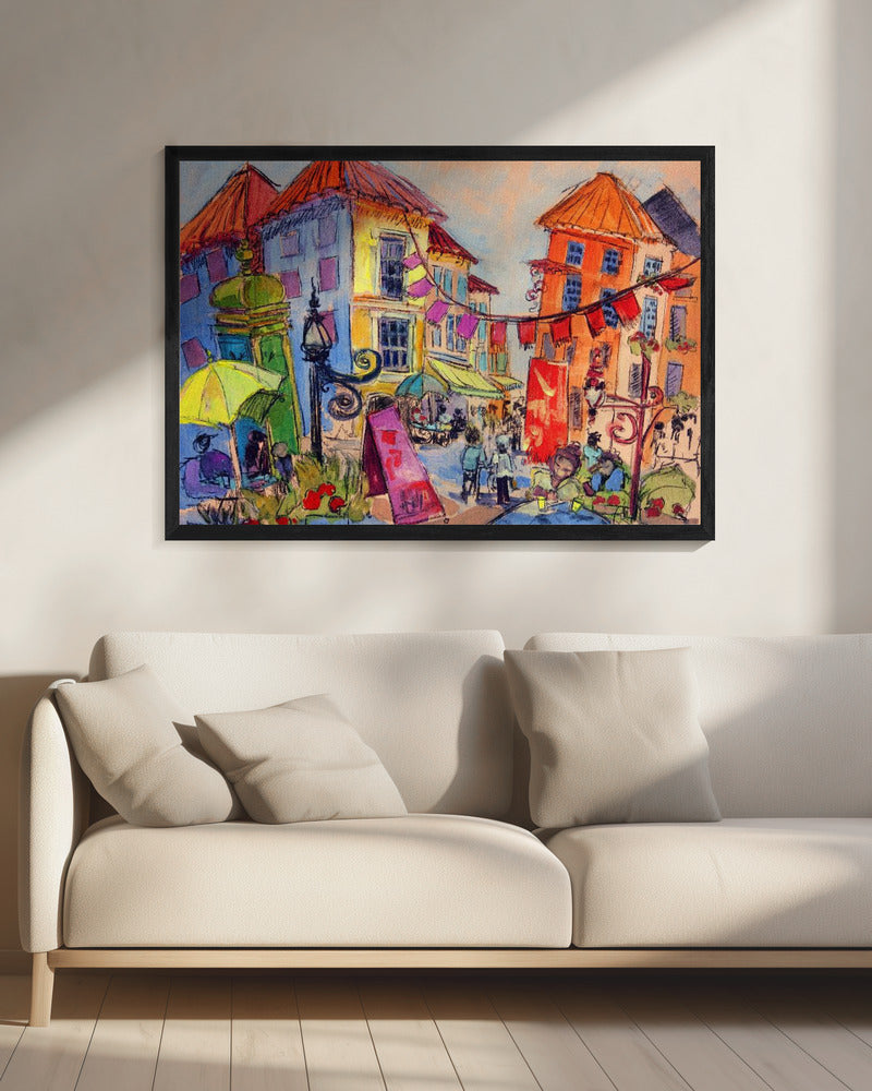 Vibrant Street Scene | Canvas