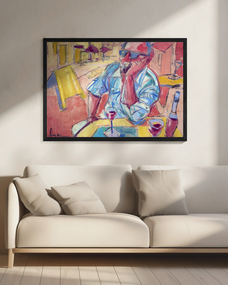 Contemplative Cafe Moment | Canvas