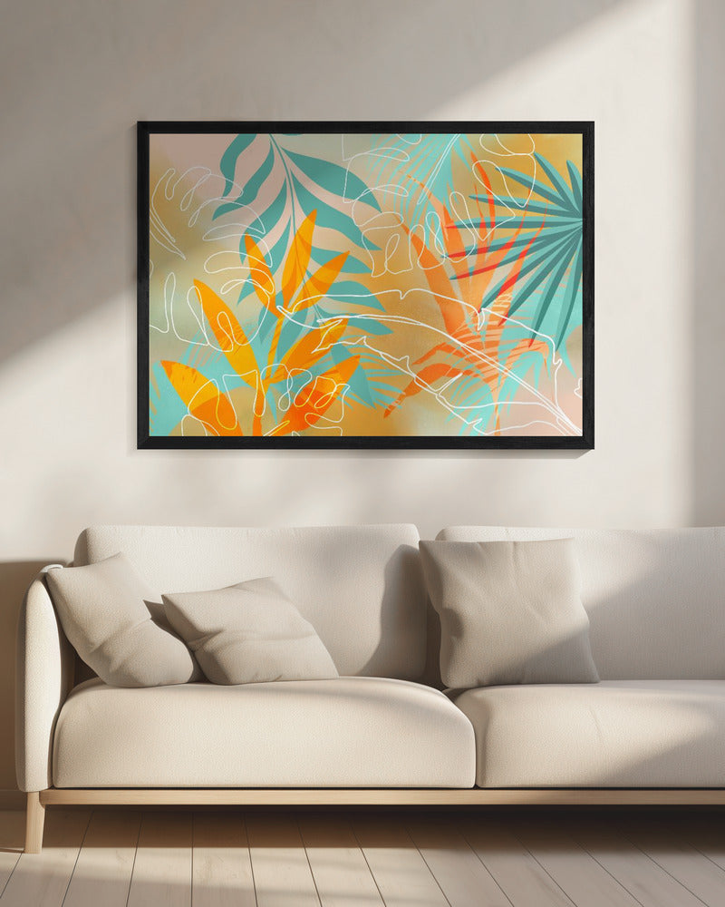 Tropical Summer Orange Turquoise | Canvas