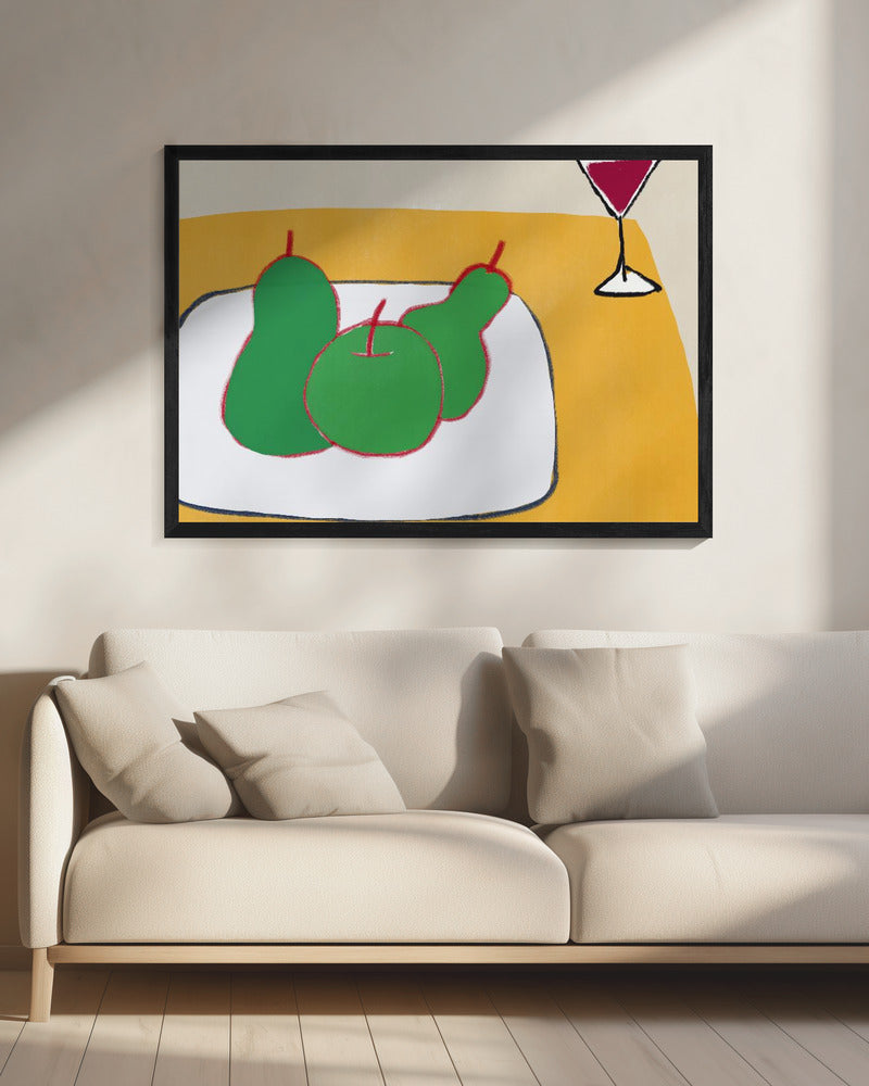 Green pears on the table | Canvas