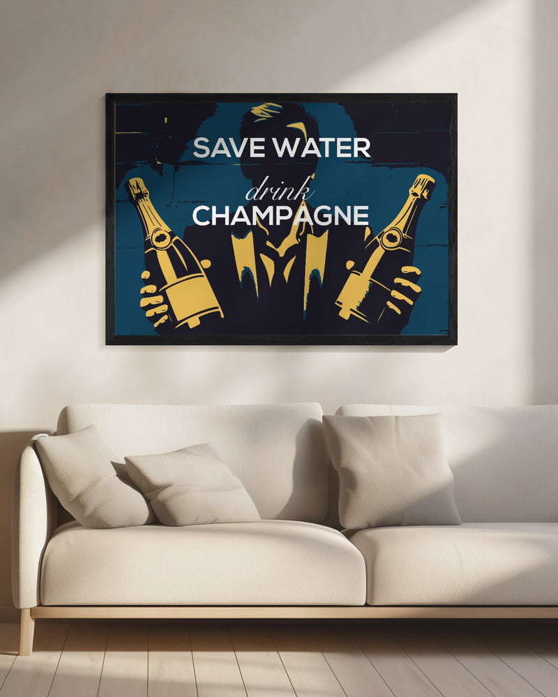 Save water - Drink champagne | Canvas