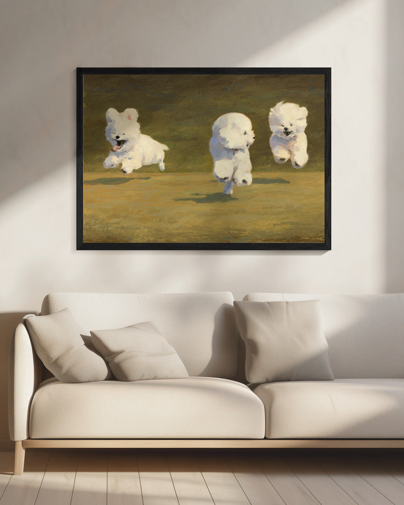 Three Dogs Running | Canvas