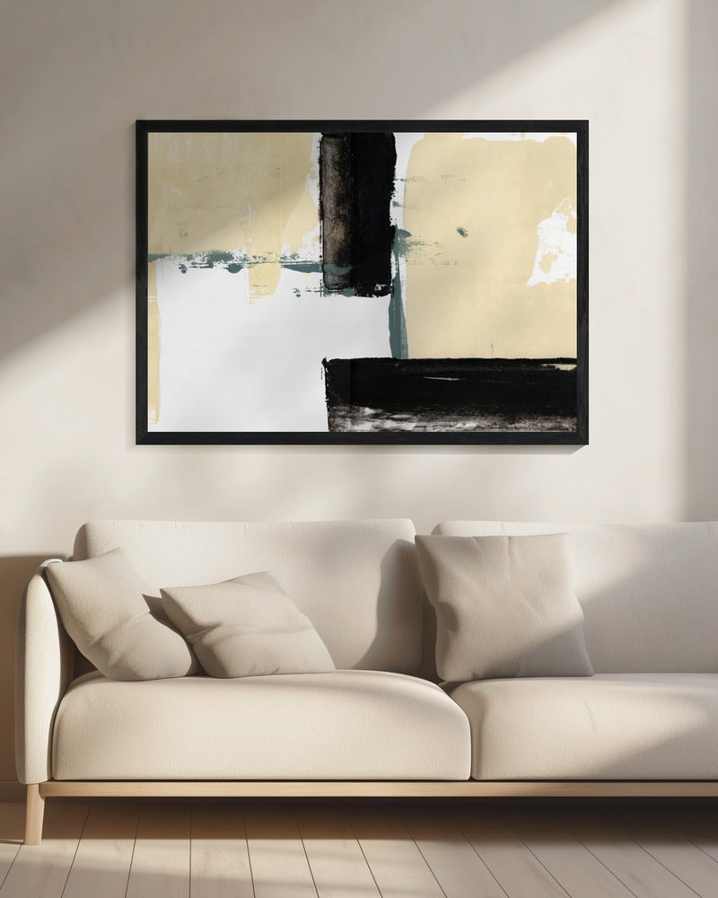 Neutral &amp; Black Art Print No 1 | Canvas