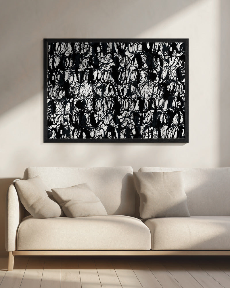 Abstract Ink Swirls Black 2 | Canvas