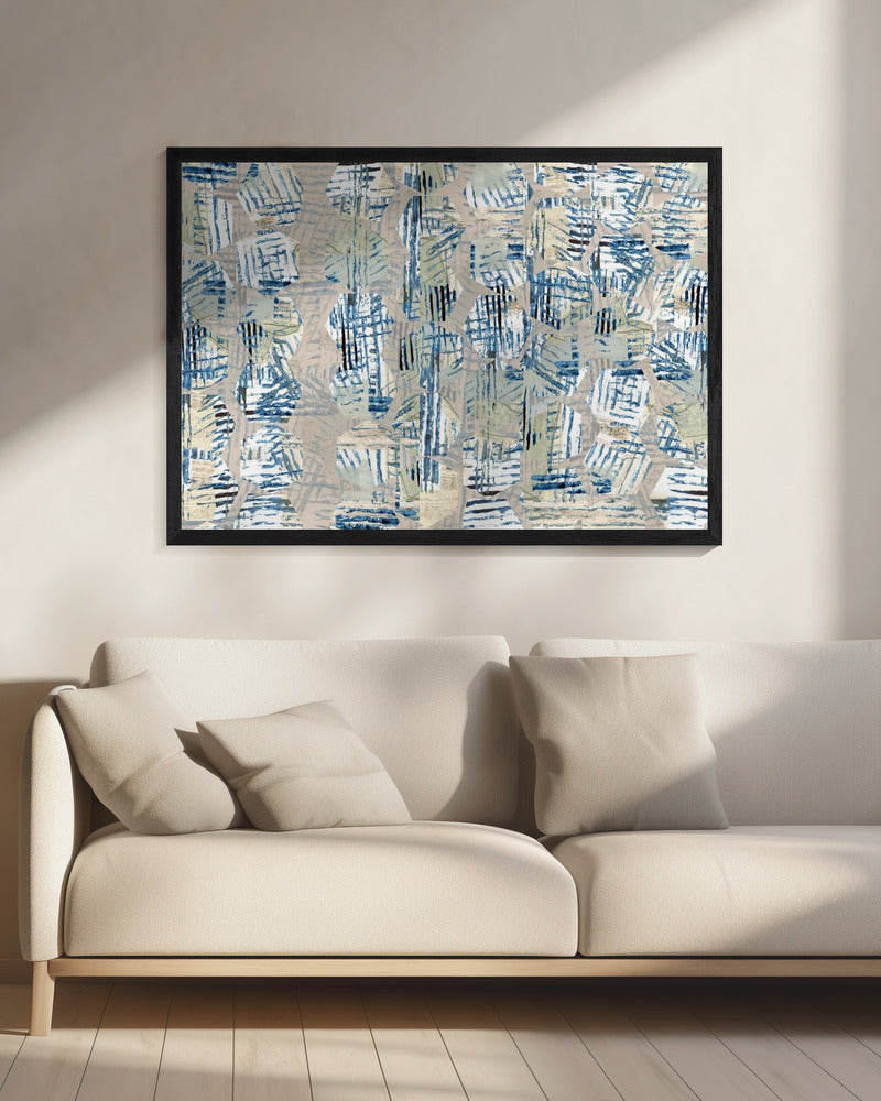 Cornish Blue Hexagons 3 | Canvas