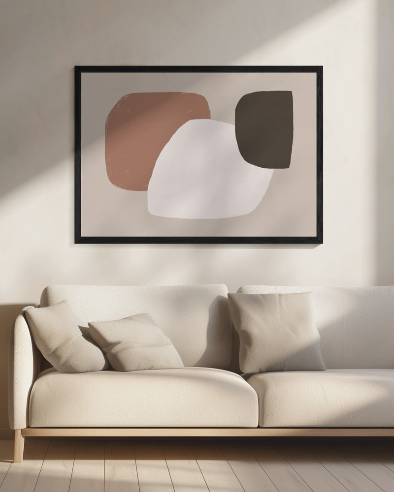 Geometric Shapes in Brown White and Black | Canvas