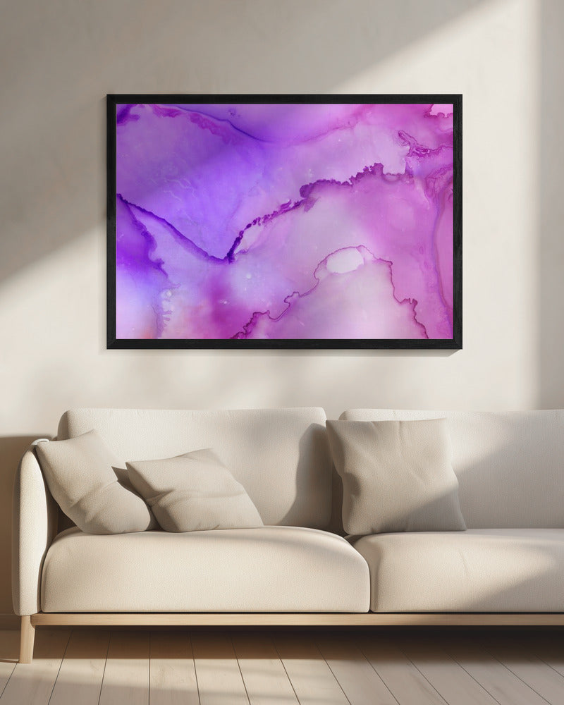Fluid Abstract Patterns in Purple and Pink Hues | Canvas