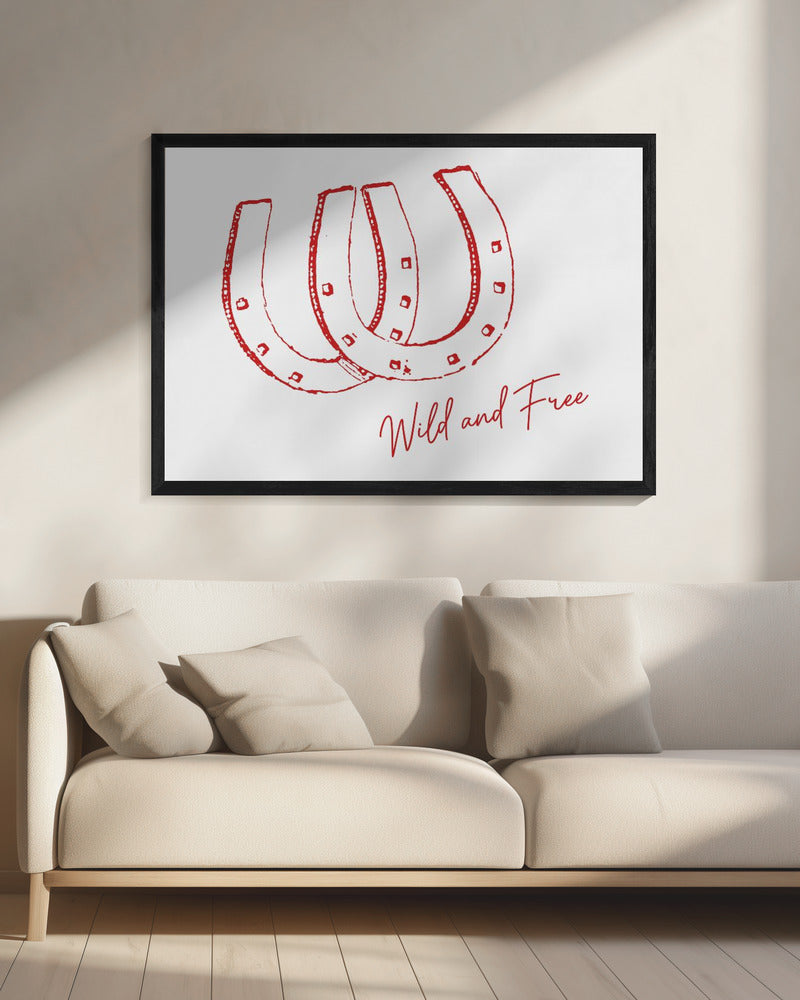 Horseshoe Wild and Free Red | Canvas