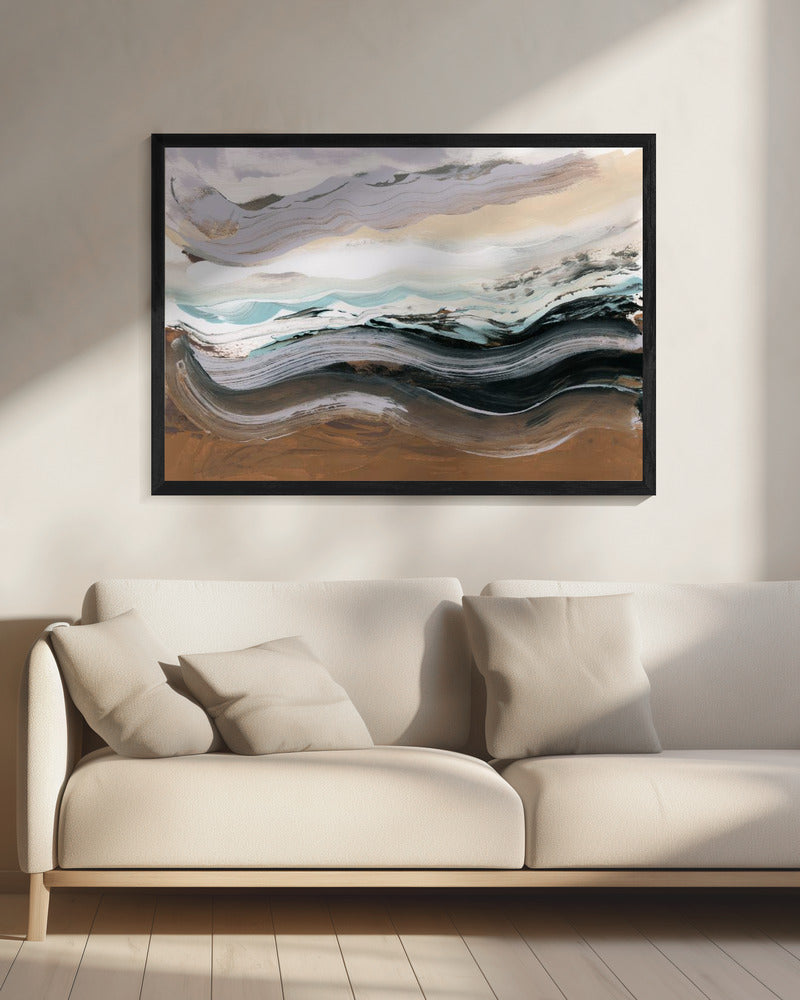 Abstract Landscape Waves Mocha | Canvas