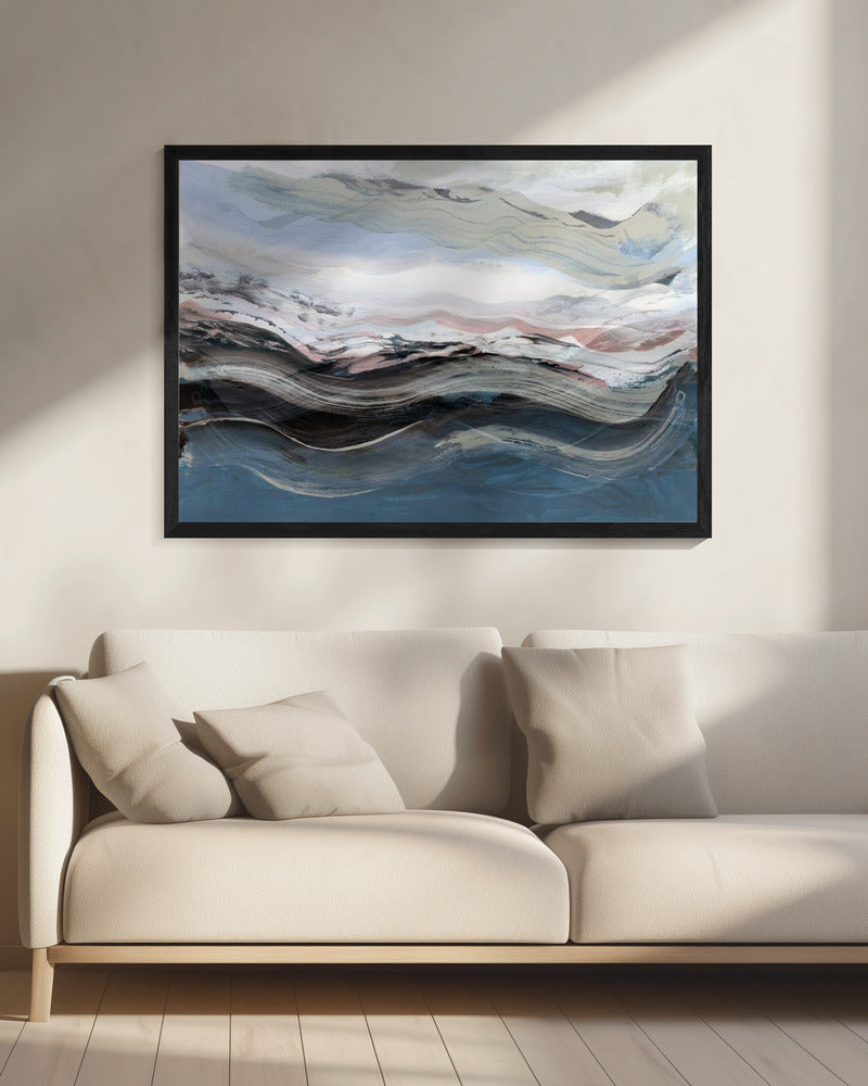 Abstract Landscape Waves Blue | Canvas