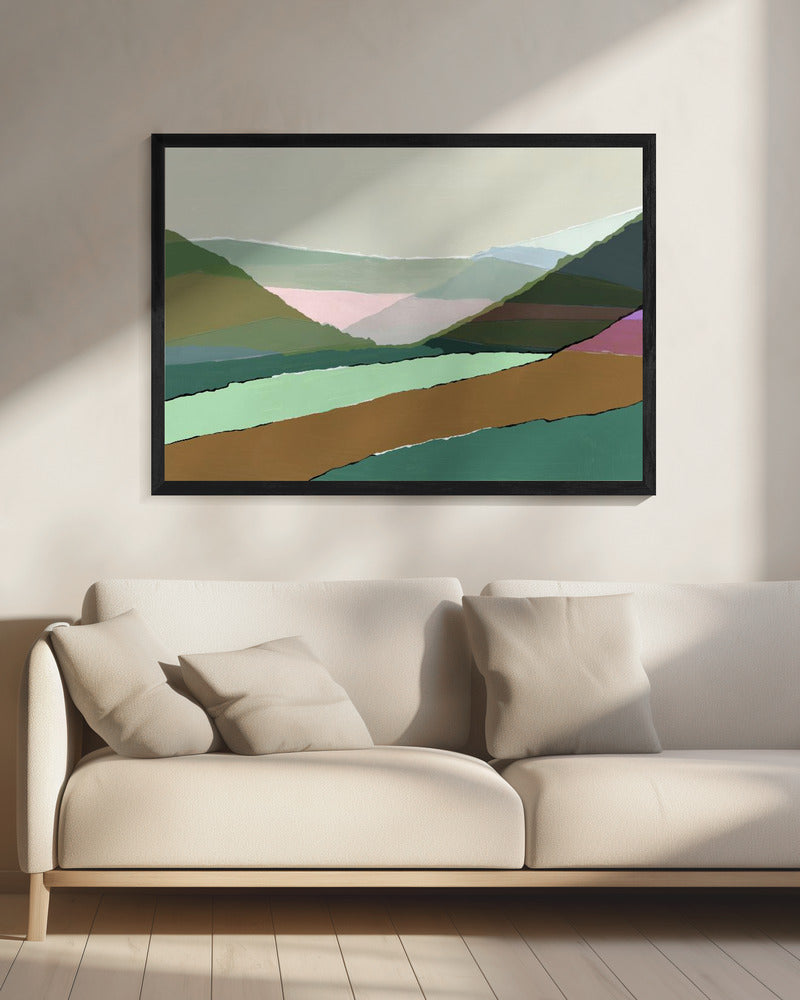 Layered Mountains And Valleys In Muted Earthy Tones | Canvas