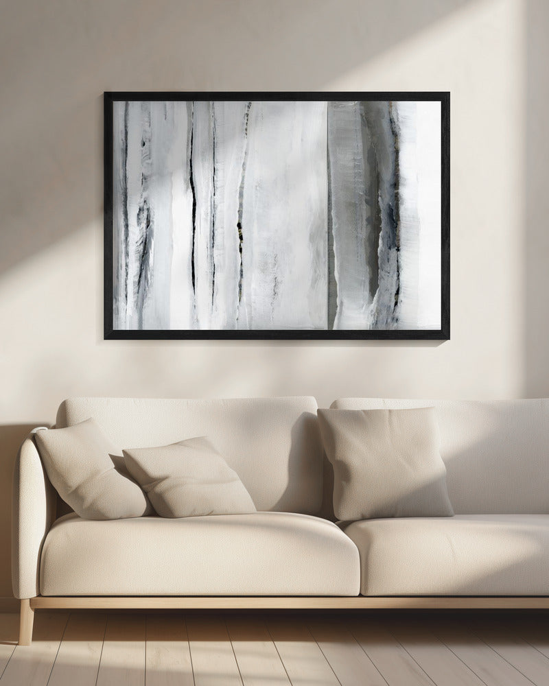 Vertical Strokes In Monochromatic Tones | Canvas