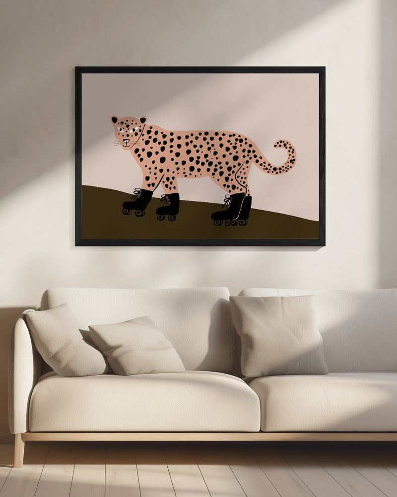 Leopard skating | Canvas