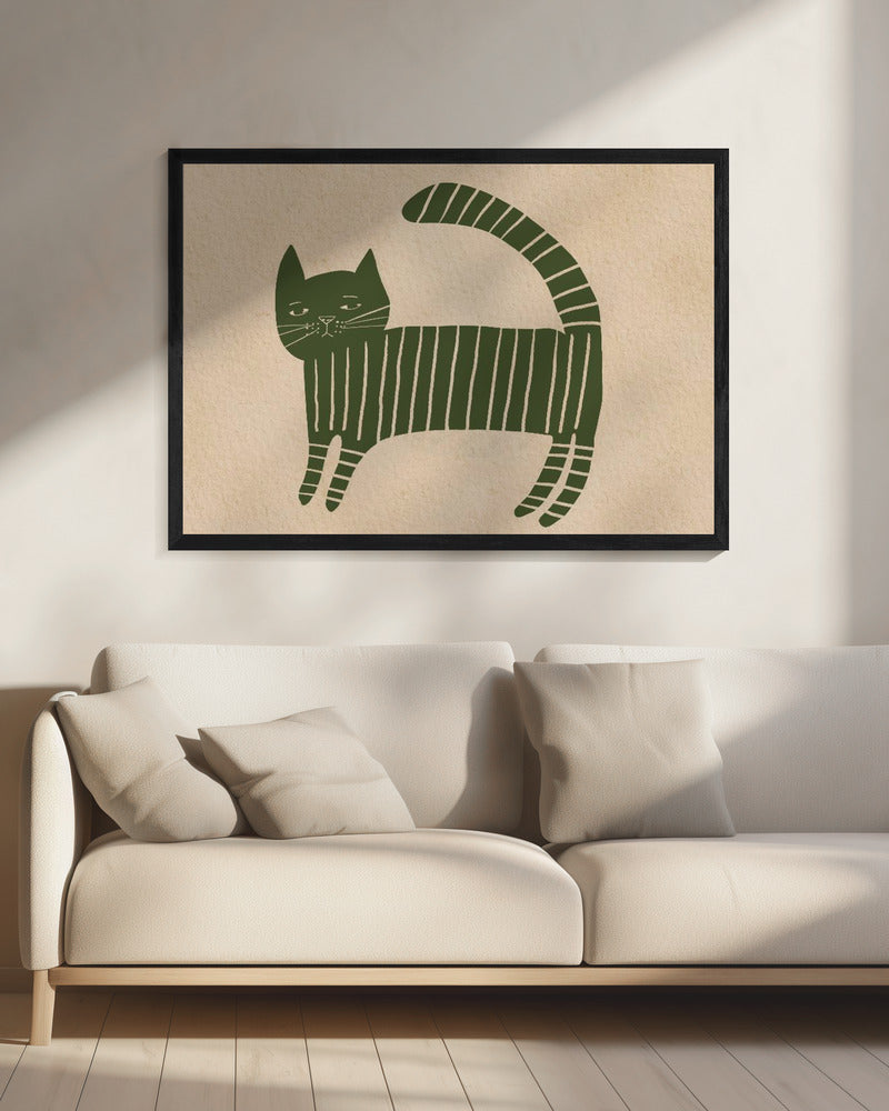 Green cat nursey | Canvas