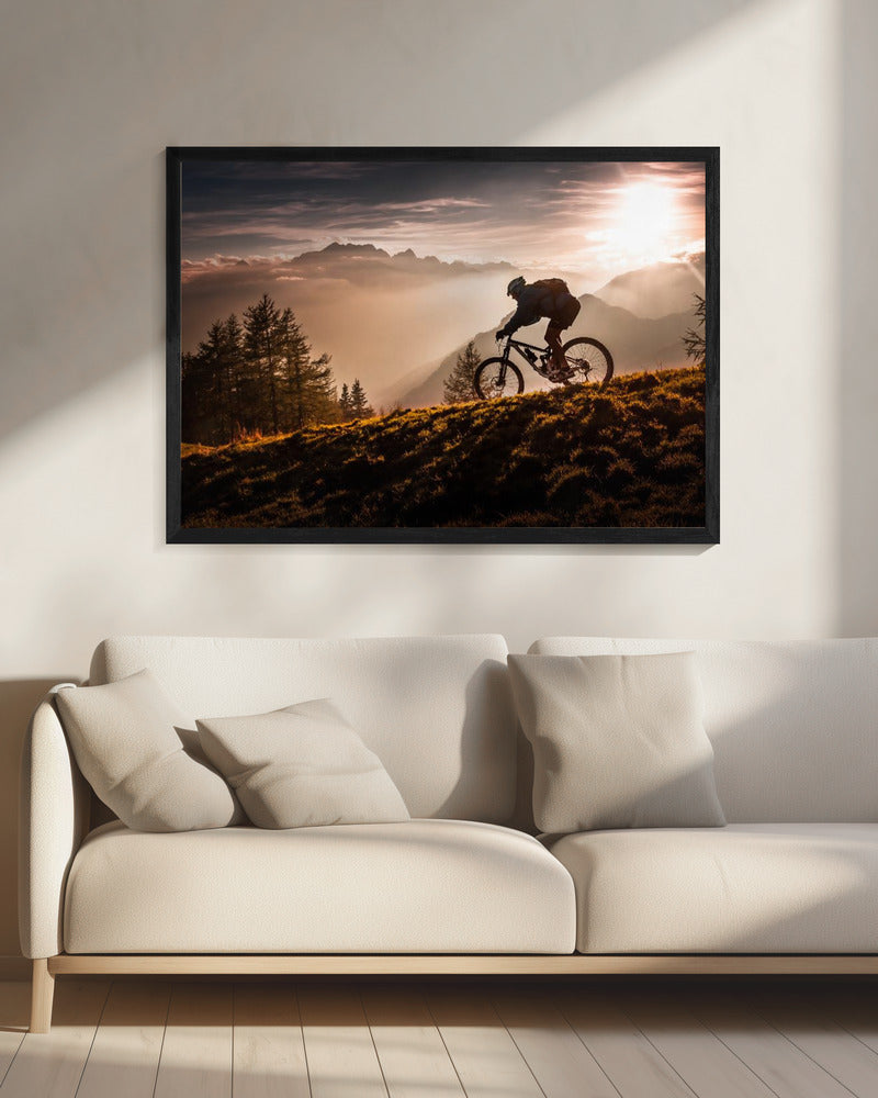 Golden hour biking | Canvas