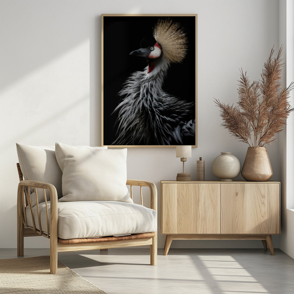 Crowned crane's portrait | Poster