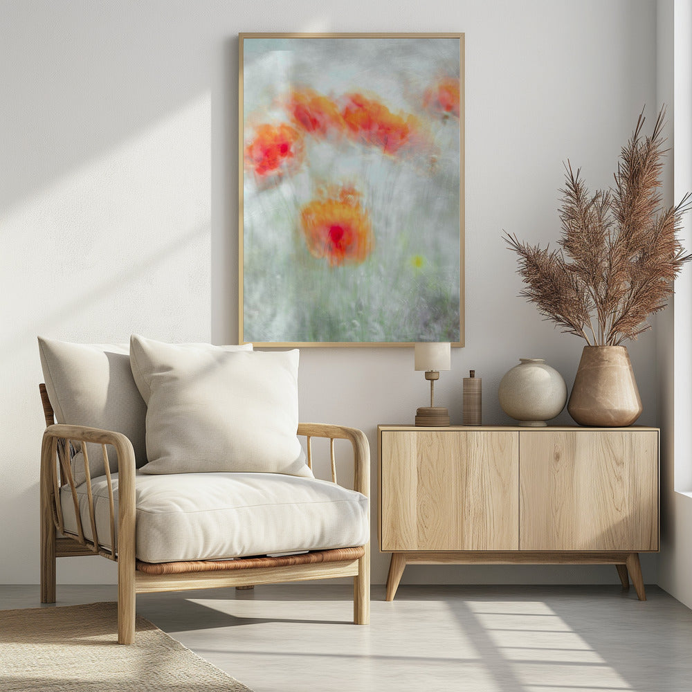 Red Corn Flowers | Poster