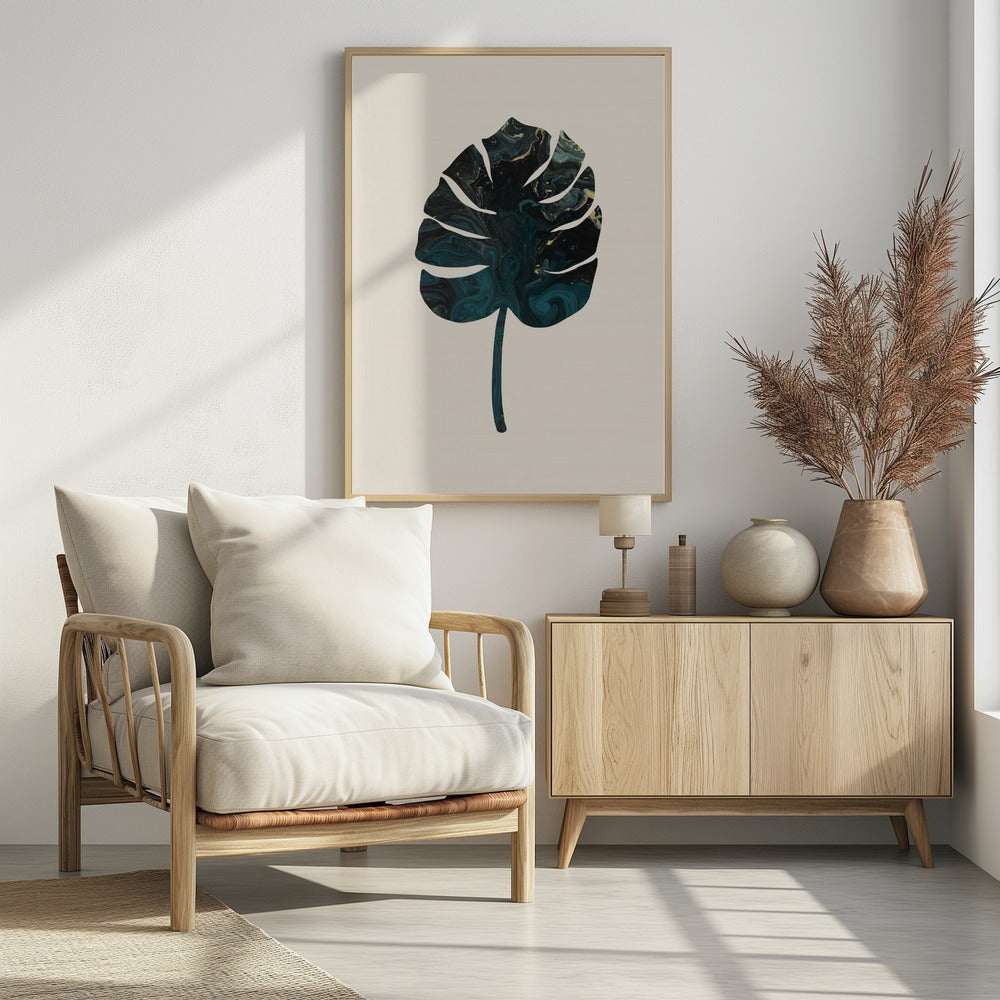Monstera Marble Green | Poster