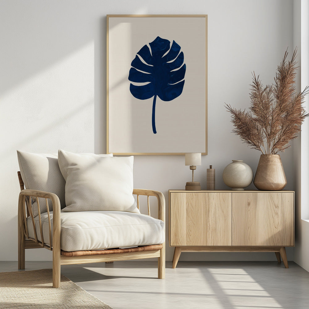 Monstera Marble Blue | Poster