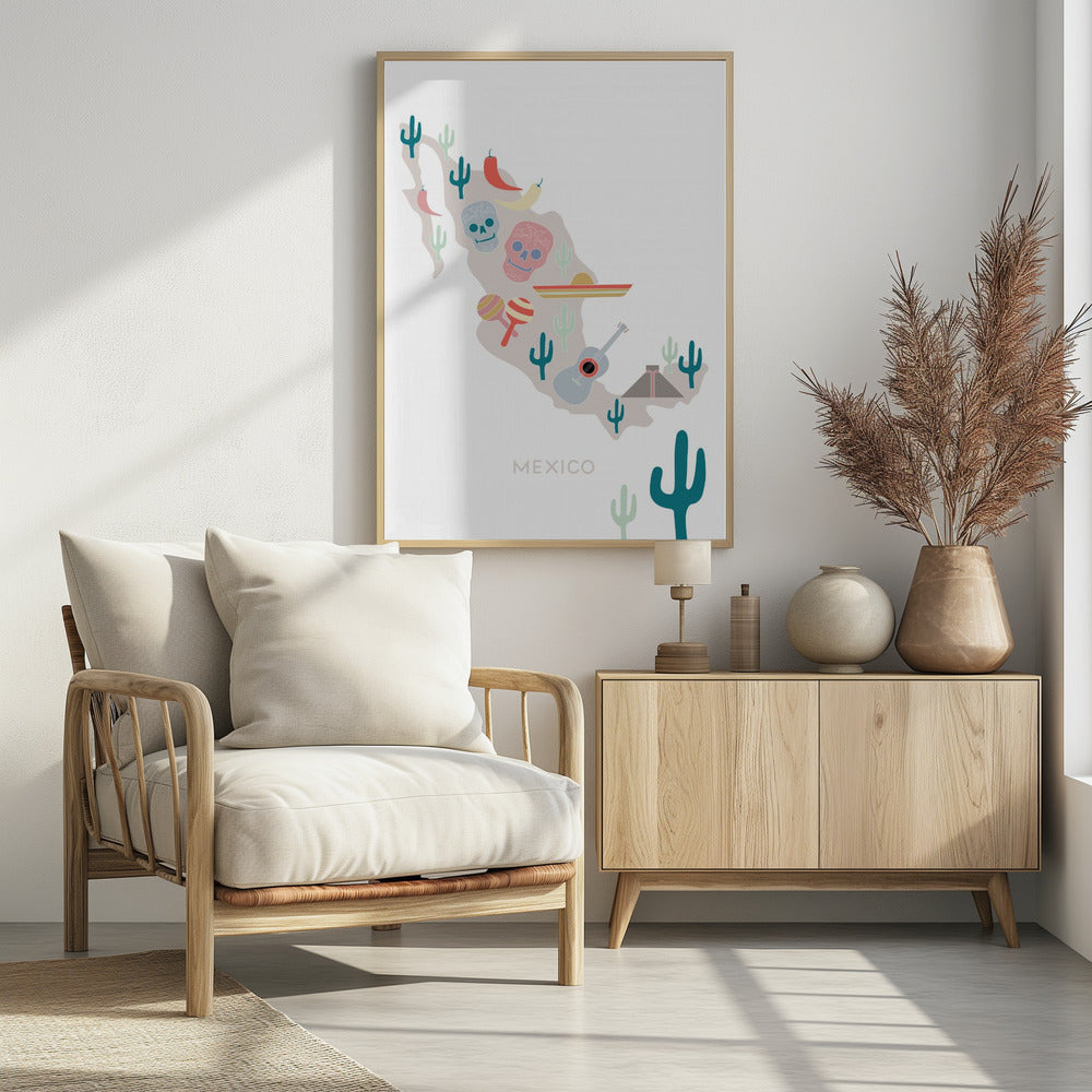 Mexico Map No 1 | Poster
