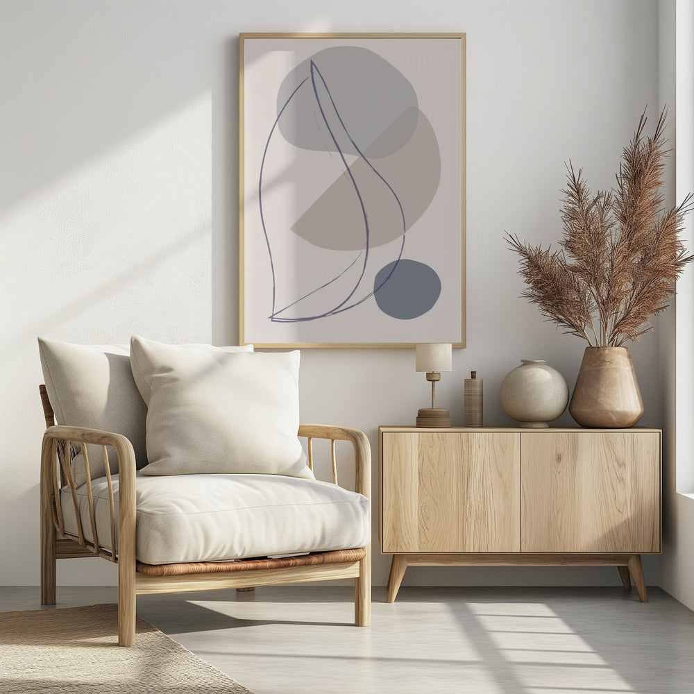 New Shapes Blue No 1 | Poster