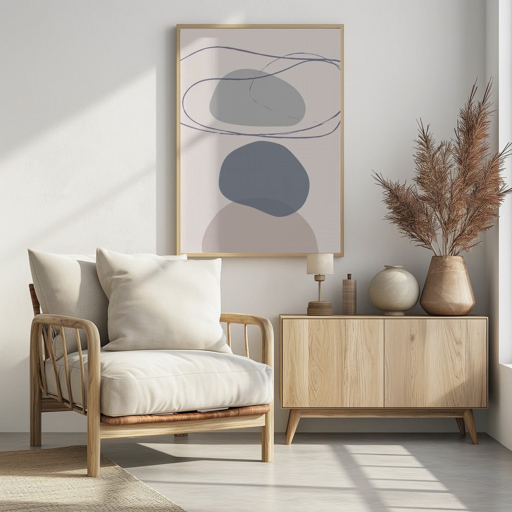 New Shapes Blue No 4 | Poster