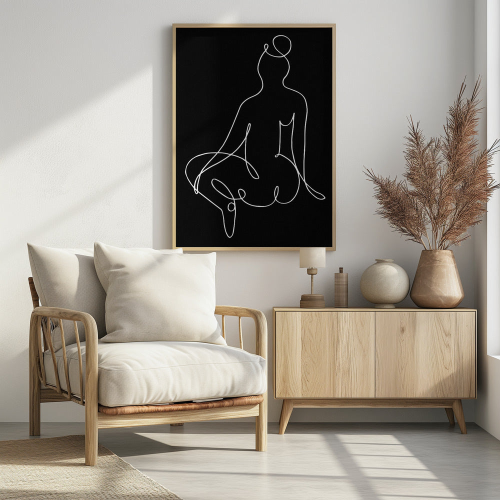 lineart_nude black pica_002_Black | Poster