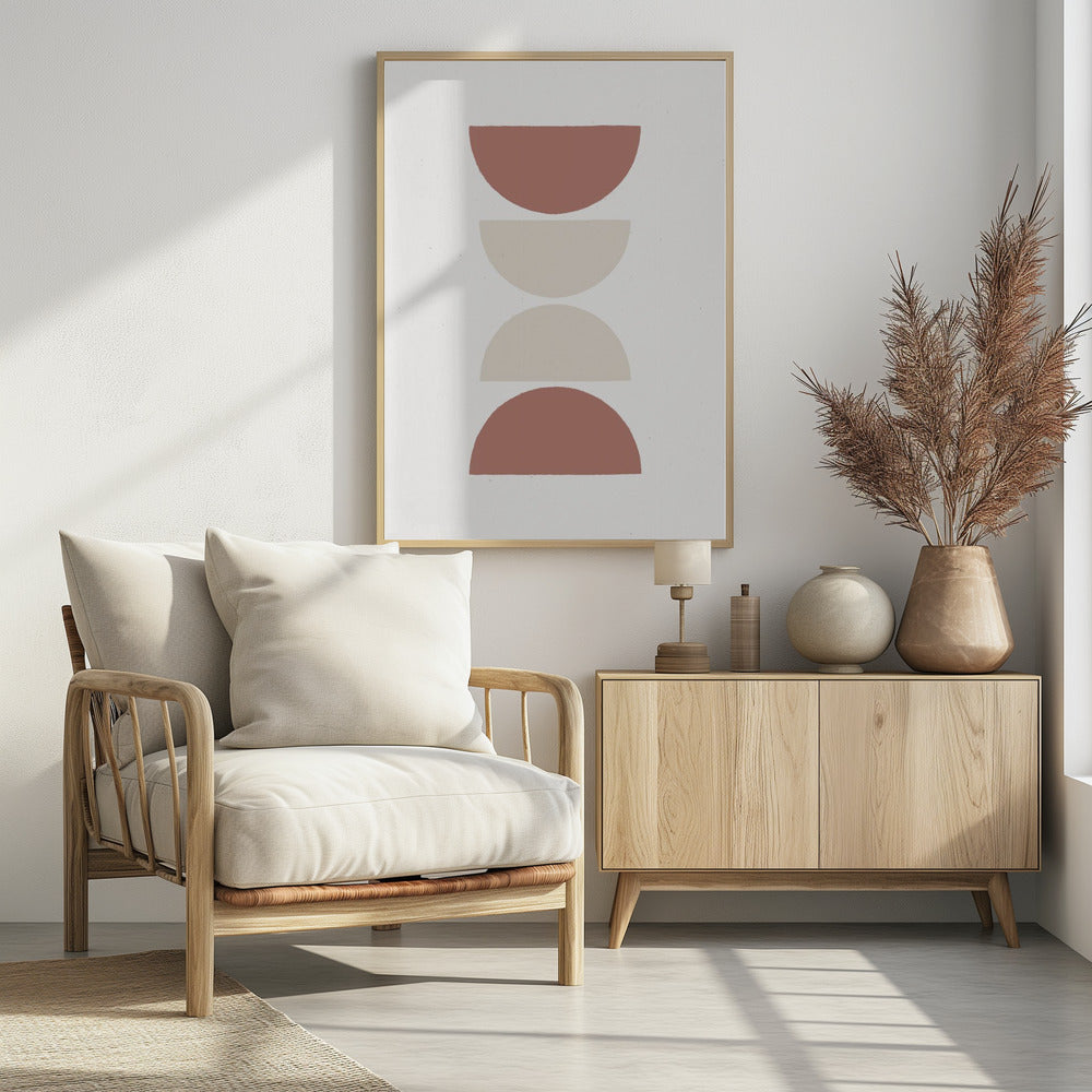 Stacked Half Circles in Earthy Tones | Poster