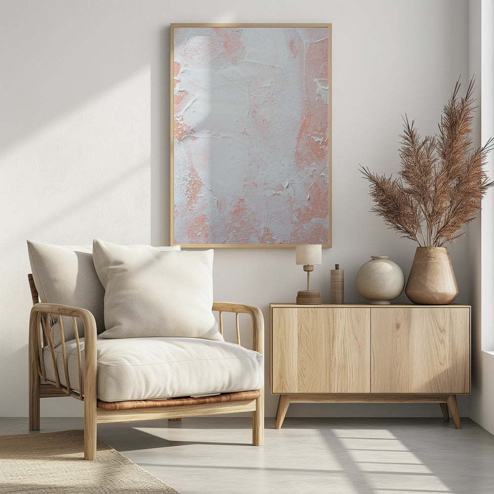 Minimalist Design With Peach And White Tones | Poster