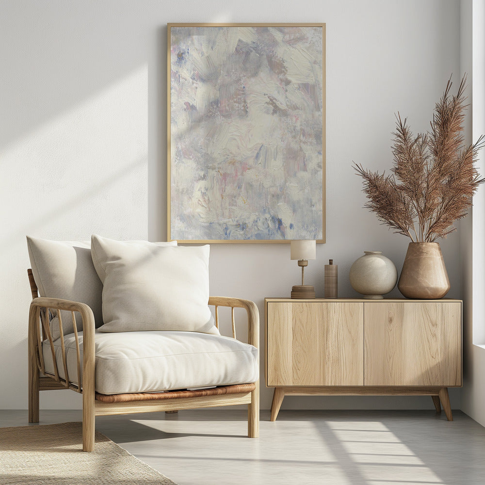 whites brushstrokes and Soft Pastel Hues | Poster